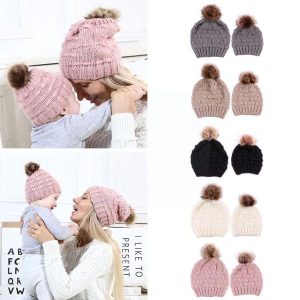 berets 2pcs/set parent-child woolen hats baby boy girl & mom winter knit hat warm soft beanie hairball cap for kid famil b7q0, Blue;gray
berets 2pcs/set parent-child woolen hats baby boy girl & mom winter knit hat warm soft beanie hairball cap for kid famil b7q0, Blue;gray