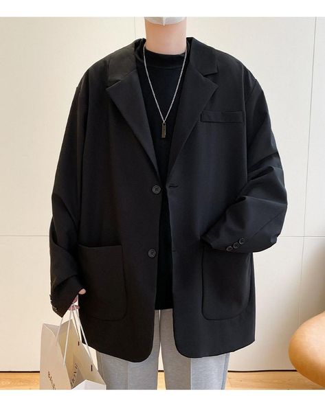 men's suits & blazers fashion young men handsome blazer work business uniform loose casual clothes outwear, White;black
men's suits & blazers fashion young men handsome blazer work business uniform loose casual clothes outwear, White;black
