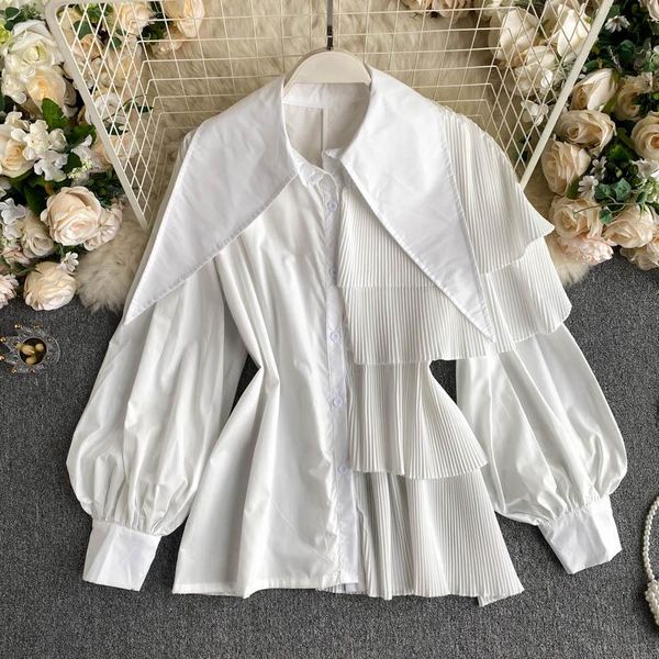 women's blouses & shirts 2021 stylish blouse irregular design trendy girls spring white shirt bubble sleeve pleated flouncing women
women's blouses & shirts 2021 stylish blouse irregular design trendy girls spring white shirt bubble sleeve pleated flouncing women