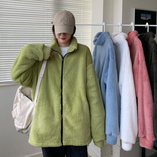 women's jackets fashion women ladies plush wool coat candy color zipper long sleeve lapel elegant faux fur jacket overcoat winter warm, Black;brown
women's jackets fashion women ladies plush wool coat candy color zipper long sleeve lapel elegant faux fur jacket overcoat winter warm, Black;brown