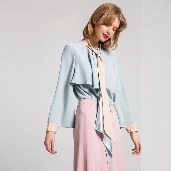 women's blouses & shirts heydress 2021 autumn macaron blue pink elegant women tie bow lace up blouse ladies office blusas asymmetry v-n, White
women's blouses & shirts heydress 2021 autumn macaron blue pink elegant women tie bow lace up blouse ladies office blusas asymmetry v-n, White