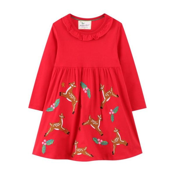 girl's dresses jumping meters autumn winter christmas red deer embroidery fashion baby girls clothes princess party tutu frocks kid, Red;yellow
girl's dresses jumping meters autumn winter christmas red deer embroidery fashion baby girls clothes princess party tutu frocks kid, Red;yellow