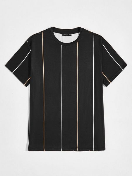 men short sleeve striped tee e9k3#, White;black
men short sleeve striped tee e9k3#, White;black