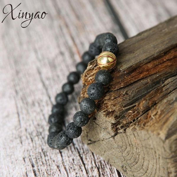 charm bracelets xinyao 8mm natural stone sports basketball beads bracelet bangles for women elastic rope baseball couple jewelry, Golden;silver
charm bracelets xinyao 8mm natural stone sports basketball beads bracelet bangles for women elastic rope baseball couple jewelry, Golden;silver