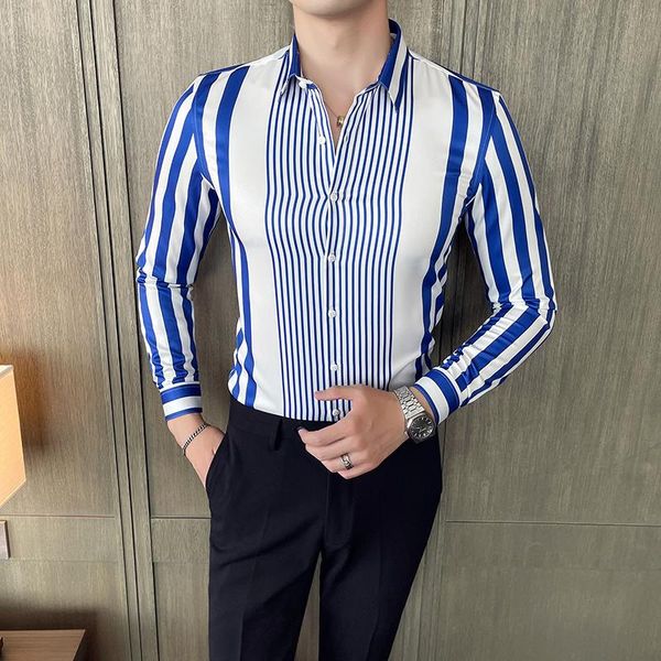 men's casual shirts small asian size slim fit mens shirt button down long sleeved social striped, White;black
men's casual shirts small asian size slim fit mens shirt button down long sleeved social striped, White;black