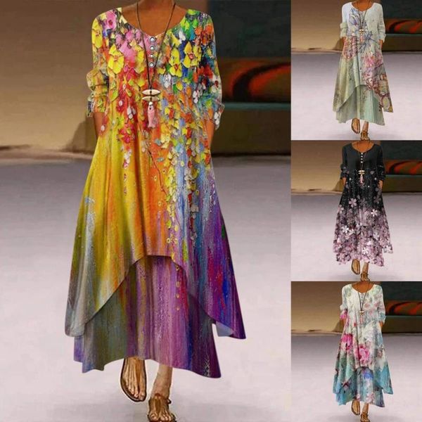 casual dresses comfortable stylish irregular hem floral ankle-length dress breathable long sleeve for daily life, Black;gray
casual dresses comfortable stylish irregular hem floral ankle-length dress breathable long sleeve for daily life, Black;gray