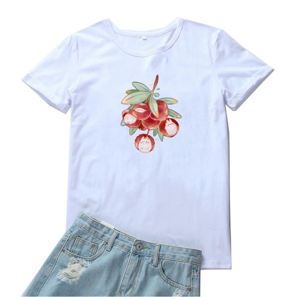 women's t-shirt mangosteen women t shirt fruit print pattern kawaii cartoon camiseta mujer funny graphic tees, White
women's t-shirt mangosteen women t shirt fruit print pattern kawaii cartoon camiseta mujer funny graphic tees, White