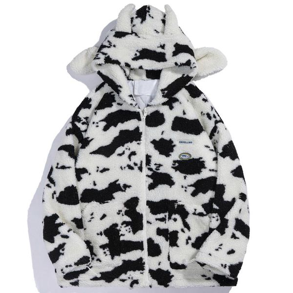 men's jackets lacible cow pattern zipper hooded jacket men women casual streetwear winter padded lambswool coat thicken cotton loose ou, Black;brown
men's jackets lacible cow pattern zipper hooded jacket men women casual streetwear winter padded lambswool coat thicken cotton loose ou, Black;brown
