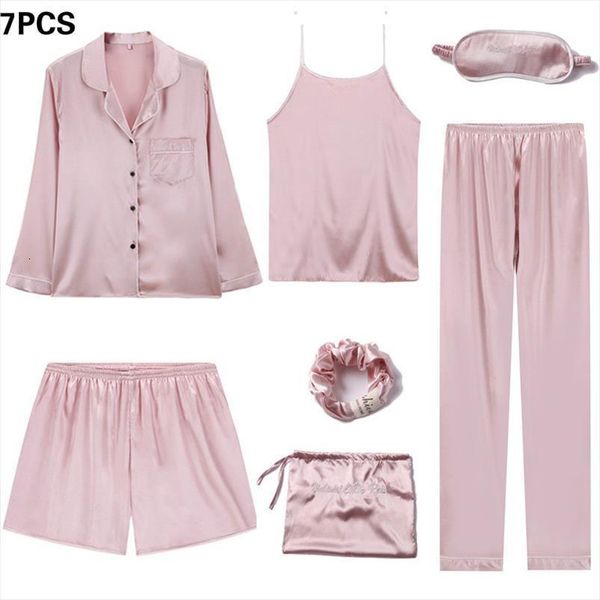 pajamas sets satin 7pcs silky women sleepwear soft pyjamas suit sleep set casual home clothes loose wear, Black;red
pajamas sets satin 7pcs silky women sleepwear soft pyjamas suit sleep set casual home clothes loose wear, Black;red