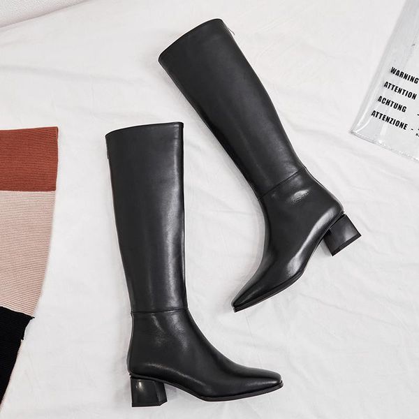 boots women winter knee high concise long cow leather low heels office ladies dress shoes woman big size 41 42 43, Black
boots women winter knee high concise long cow leather low heels office ladies dress shoes woman big size 41 42 43, Black
