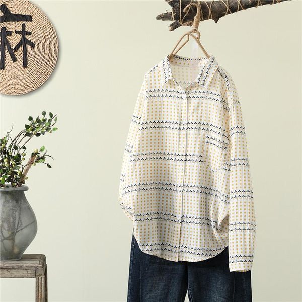 women's blouses & shirts cotton 100% polka dot printed women summer vintage turn-down collar long-sleeved loose elegant office lady out, White
women's blouses & shirts cotton 100% polka dot printed women summer vintage turn-down collar long-sleeved loose elegant office lady out, White