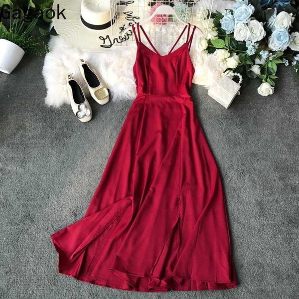 women party dress summer solid sleeveless v-neck empire backless mid-calf slim wild female fashion dresses 210531, Black;gray
women party dress summer solid sleeveless v-neck empire backless mid-calf slim wild female fashion dresses 210531, Black;gray