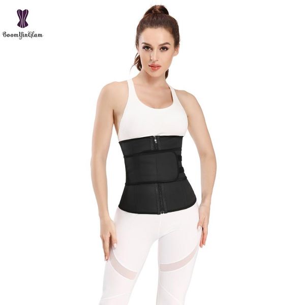 women's shapers latex waist trainer front zipper steel boned sports belts slimming black corset body shaper, Black;white
women's shapers latex waist trainer front zipper steel boned sports belts slimming black corset body shaper, Black;white