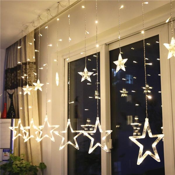 christmas decorations 2.5m 138 led moon star fairy lights string light garland curtain for wedding/home/party decoration (t)
christmas decorations 2.5m 138 led moon star fairy lights string light garland curtain for wedding/home/party decoration (t)