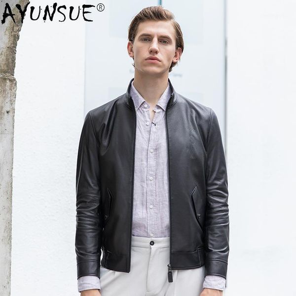 men's leather & faux ayunsue man jacket genuine cowhide mens stand-up collar jackets for men casual coat male erkekler ceket lxr1043, Black
men's leather & faux ayunsue man jacket genuine cowhide mens stand-up collar jackets for men casual coat male erkekler ceket lxr1043, Black
