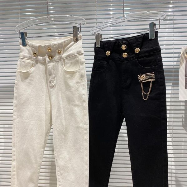 2021 new female winter arrival fashion metal decoration button high-waisted elastic thin layer pencil 4zmt, Blue
2021 new female winter arrival fashion metal decoration button high-waisted elastic thin layer pencil 4zmt, Blue