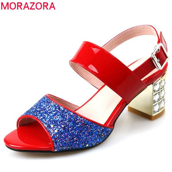 morazora 2021 new arrival patent leather women sandals mixed color summer shoes buckle sweet peep toe party wedding shoes woman, Black
morazora 2021 new arrival patent leather women sandals mixed color summer shoes buckle sweet peep toe party wedding shoes woman, Black