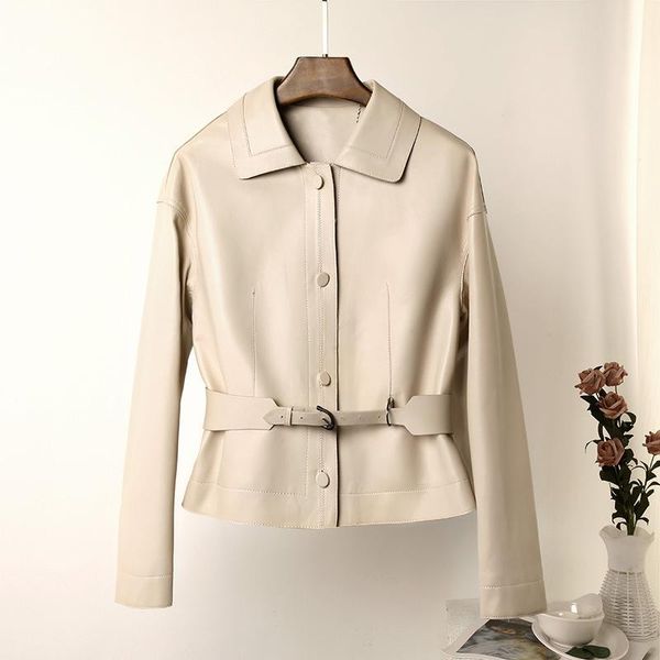 women's leather & faux miyun four colors into the autumn style can be relaxed, loose and lace up waist short coat women, Black
women's leather & faux miyun four colors into the autumn style can be relaxed, loose and lace up waist short coat women, Black