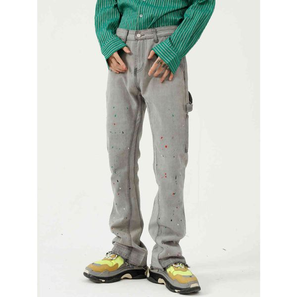 men's jeans men loose straight paint destroy design denim trousers male streetwear hip hop vintage fashion casual pants yeou, Blue
men's jeans men loose straight paint destroy design denim trousers male streetwear hip hop vintage fashion casual pants yeou, Blue