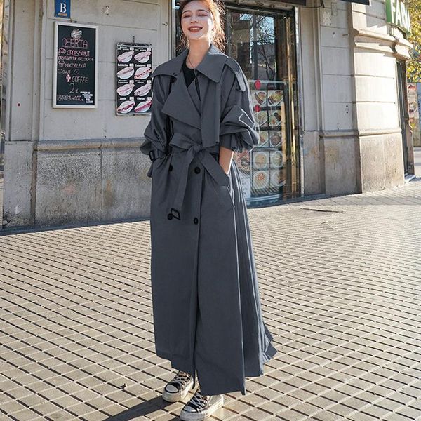 women's trench coats johnature turn-down collar long women korean 2021 autumn casual solid color sashes loose all match, Tan;black
women's trench coats johnature turn-down collar long women korean 2021 autumn casual solid color sashes loose all match, Tan;black