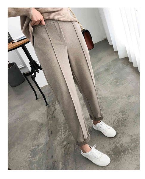women's pants & capris winter thicken women pencil plus size wool female autumn high waist loose trousers good fabric ka6u, Black;white
women's pants & capris winter thicken women pencil plus size wool female autumn high waist loose trousers good fabric ka6u, Black;white