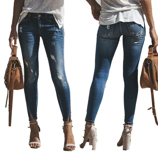 women's jeans 2021 skinny pencil for women ripped slim fit ninth pants jean stretch female streetwear scratched jag denim trousers, Blue
women's jeans 2021 skinny pencil for women ripped slim fit ninth pants jean stretch female streetwear scratched jag denim trousers, Blue
