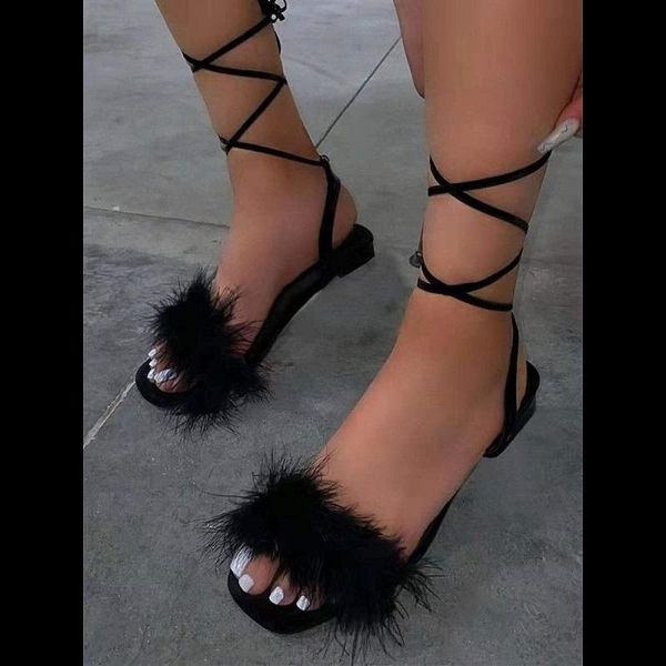 sandals woman furry summer fashion high heels casual shoes lace-up fur female platform pumps winding straps square heel, Black
sandals woman furry summer fashion high heels casual shoes lace-up fur female platform pumps winding straps square heel, Black