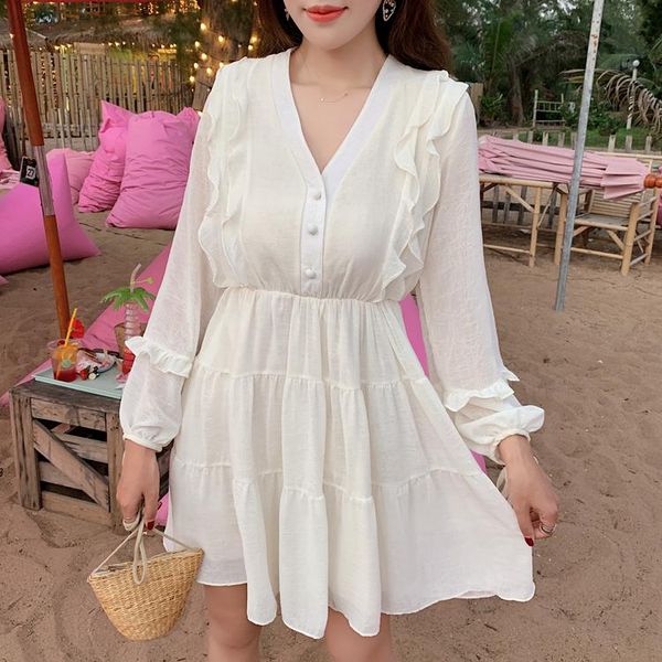 casual dresses hebe&eos korean for women dress chiffon ruffle long sleeve elegant v neck women's sundress beach vestidos, Black;gray
casual dresses hebe&eos korean for women dress chiffon ruffle long sleeve elegant v neck women's sundress beach vestidos, Black;gray