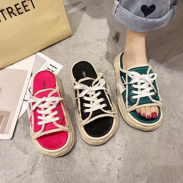 slippers shoes woman 2021 female low luxury slides platform flat designer lace-up canvas cross-tied cotton fabric pu rubber, Black
slippers shoes woman 2021 female low luxury slides platform flat designer lace-up canvas cross-tied cotton fabric pu rubber, Black
