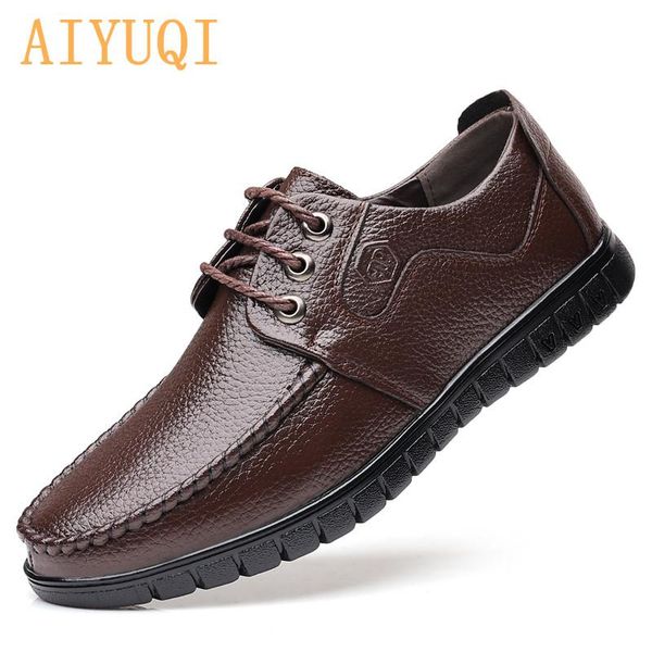 dress shoes aiyuqi men's loafers real leather male middle-aged round head soft bottom lace up business casual dad, Black
dress shoes aiyuqi men's loafers real leather male middle-aged round head soft bottom lace up business casual dad, Black
