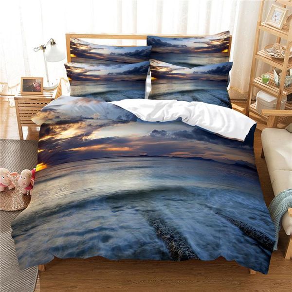 bedding sets sunset sea set duvet cover bed cotton bedroom