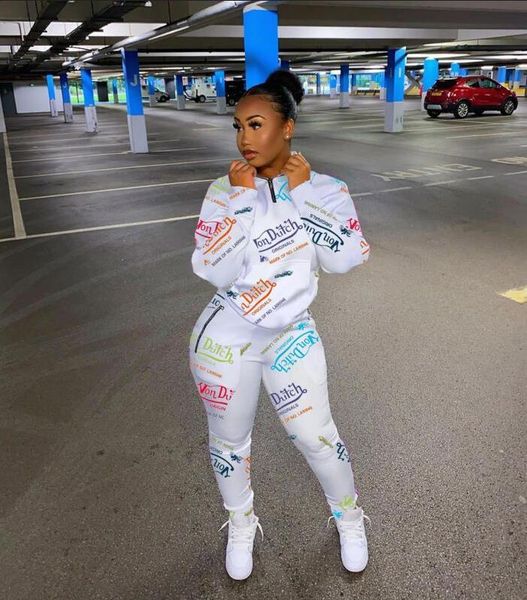 2020 jogger women tracksuit two piece set long sleeve chic printed sweatshirt and high waist sport pants casual outfits, Gray
2020 jogger women tracksuit two piece set long sleeve chic printed sweatshirt and high waist sport pants casual outfits, Gray