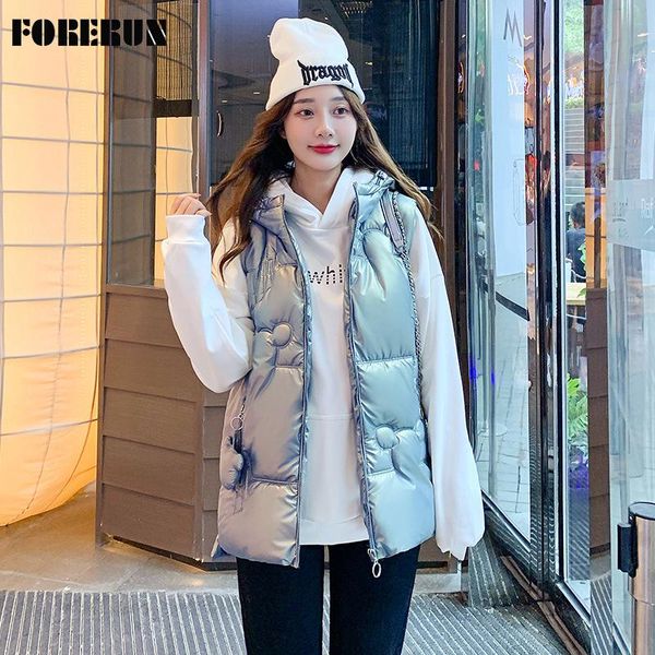 women's vests forerun korean fashion veste sans manche glossy hooded oversized cotton padded puffer gilet bodywarmer dames sleeveless j, Black;white
women's vests forerun korean fashion veste sans manche glossy hooded oversized cotton padded puffer gilet bodywarmer dames sleeveless j, Black;white