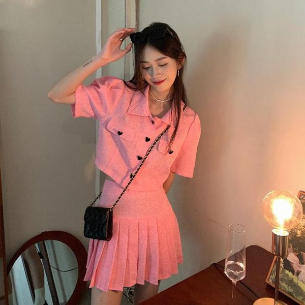 women's suits & blazers fashion suit women summer short cardigan jacket 2021 high-waist pleated skirt pink two-piece high-quality cloth, White;black
women's suits & blazers fashion suit women summer short cardigan jacket 2021 high-waist pleated skirt pink two-piece high-quality cloth, White;black