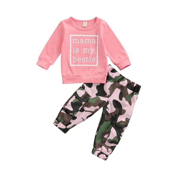 clothing sets born baby girls clothes set letter print long sleeve o-neck t-shirt+camouflage trousers with pockets outfits, White
clothing sets born baby girls clothes set letter print long sleeve o-neck t-shirt+camouflage trousers with pockets outfits, White