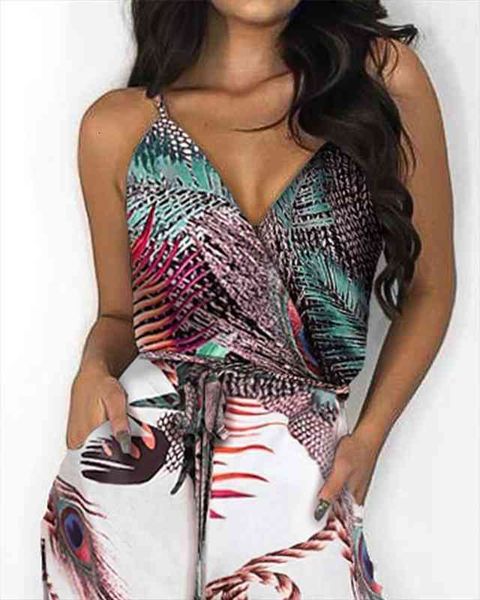 style peacock feather print sleeveless split backless tether pocket sling v-neck womens jumpsuit, Black;white
style peacock feather print sleeveless split backless tether pocket sling v-neck womens jumpsuit, Black;white