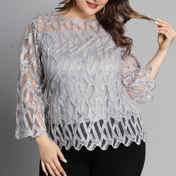 6xl plus size blouses geometric mesh patchwork shirts women transparent sleeve elegant offices lady blouse blusas mujer d30, White
6xl plus size blouses geometric mesh patchwork shirts women transparent sleeve elegant offices lady blouse blusas mujer d30, White