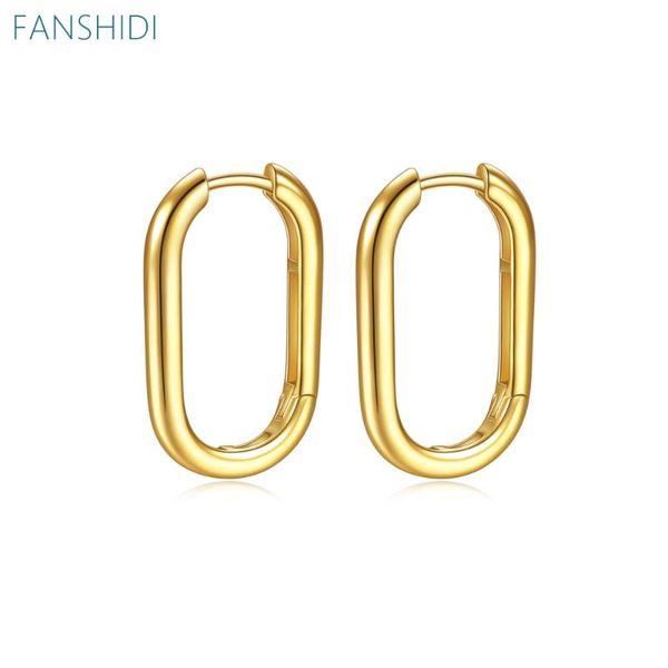 hoop & huggie fanshidi stainless steel geometric oval earrings for women metal texture accessories, Golden;silver
hoop & huggie fanshidi stainless steel geometric oval earrings for women metal texture accessories, Golden;silver