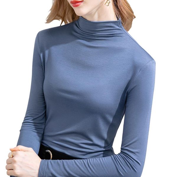 women's blouses & shirts shirt tees base slim warm half turtleneck modal pullover long sleeve office lady fashion autumn winter, White
women's blouses & shirts shirt tees base slim warm half turtleneck modal pullover long sleeve office lady fashion autumn winter, White