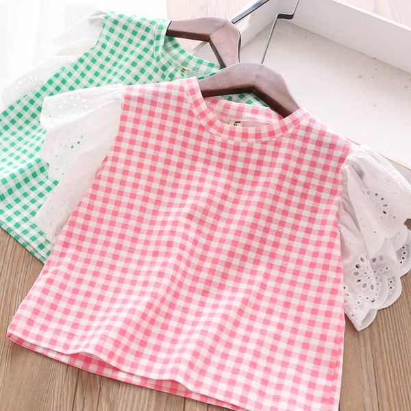 2021 summer girls plaid hollow flower sleeves blouse children's clothing wholesale, White;black
2021 summer girls plaid hollow flower sleeves blouse children's clothing wholesale, White;black