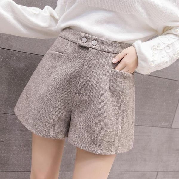 women's shorts women autumn winter high waist loose office suit woolen pockets solid color casual wool short femme leggings c7666, White;black
women's shorts women autumn winter high waist loose office suit woolen pockets solid color casual wool short femme leggings c7666, White;black