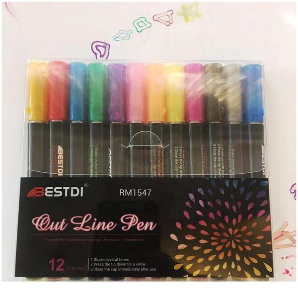 8/12pcs colors outline fluorescent pen kawaii metallic double lines art markers highlighter marker for drawing school qylryd
8/12pcs colors outline fluorescent pen kawaii metallic double lines art markers highlighter marker for drawing school qylryd