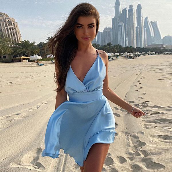 2021 satin backless hollow party womens dress spaghetti straps elegant wrap a-line dresses female solid vestidos, Black;gray
2021 satin backless hollow party womens dress spaghetti straps elegant wrap a-line dresses female solid vestidos, Black;gray