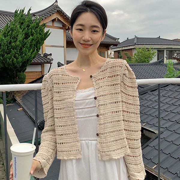 women's knits & tees elegant o neck hollow out thin knitted women korean style loose casual all match cardigans long sleeve summer 202, White
women's knits & tees elegant o neck hollow out thin knitted women korean style loose casual all match cardigans long sleeve summer 202, White