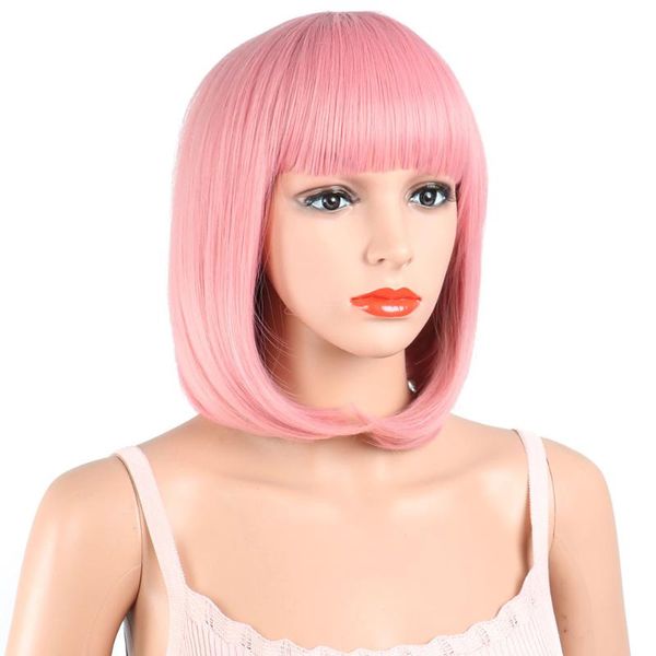 synthetic wigs tinashe beauty 14" straight short bob with bangs pink blue golden red black white purple green brown cosplay wig
synthetic wigs tinashe beauty 14" straight short bob with bangs pink blue golden red black white purple green brown cosplay wig