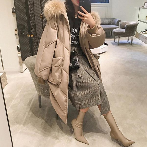 cotton coat female long warm thicke down jacket 2018 korean winter fur collar parkas bread jacket cotton coat hooded down1, Black
cotton coat female long warm thicke down jacket 2018 korean winter fur collar parkas bread jacket cotton coat hooded down1, Black