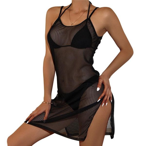 women's swimwear women mesh sheer see through bikini cover up transparent blouse clubwear beach dress, White;black
women's swimwear women mesh sheer see through bikini cover up transparent blouse clubwear beach dress, White;black