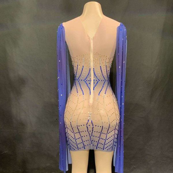 women stage blue long sleeves perspective mesh dress celebrate see through dress skinny costume dance s dress, Black;red
women stage blue long sleeves perspective mesh dress celebrate see through dress skinny costume dance s dress, Black;red