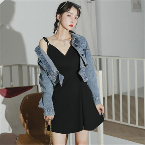 casual dresses women fashion hepburn little black draped elegant v neck suspender mini dress vestidos, Black;gray
casual dresses women fashion hepburn little black draped elegant v neck suspender mini dress vestidos, Black;gray