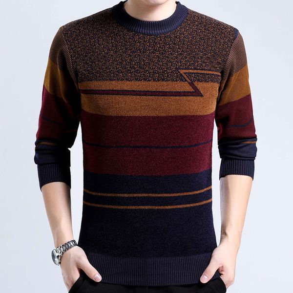 2021round neck thickened warm middle aged sweater men's winter big size dad's dress, White;black
2021round neck thickened warm middle aged sweater men's winter big size dad's dress, White;black